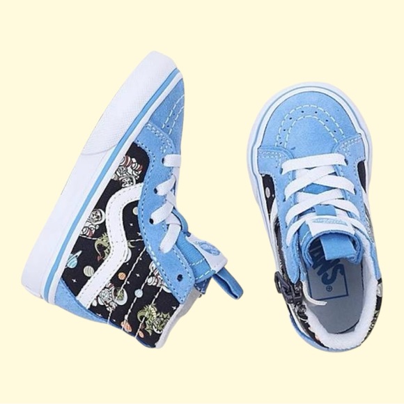 New Toddler Glow in the dark Vans SK8 Hi Zip Cosmic Zoo shoes - Picture 1 of 11